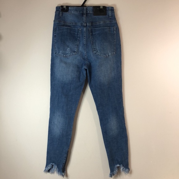 One Teaspoon Super High Waist Freebirds II Distressed Blue Jeans Size 27 - Picture 8 of 16